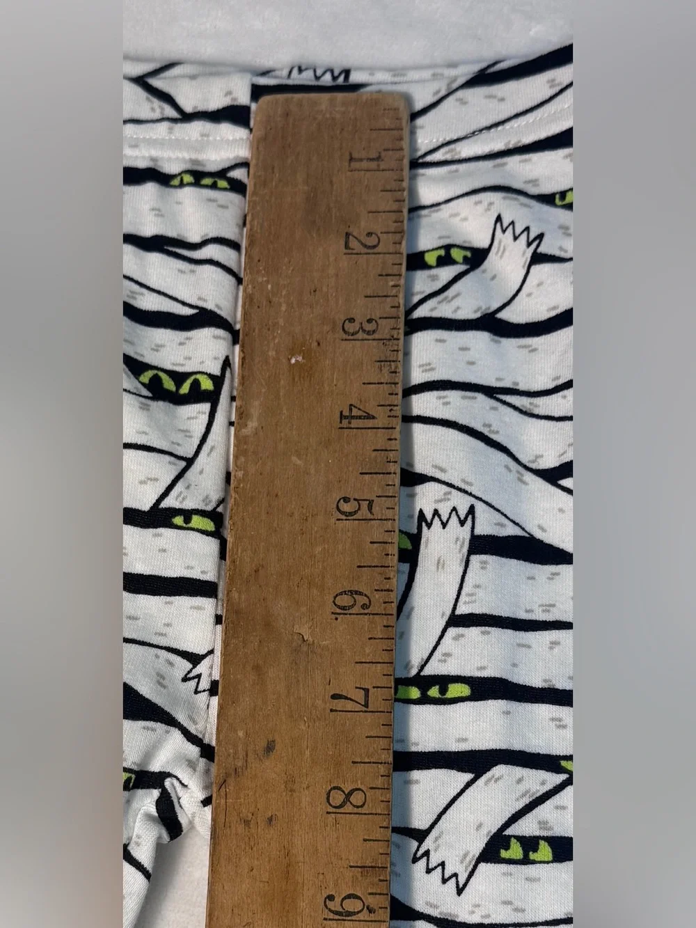 Old Navy Kids Pajama Bottoms - Olive Green Number Monsters & White Mummy Stripe